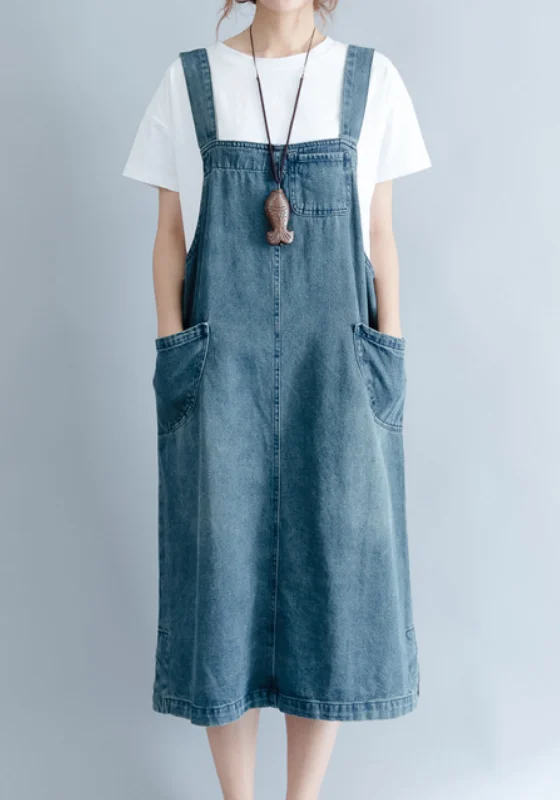 Babakud Women Solid Color Denim Casual Strap Skirt pencil skirt chic