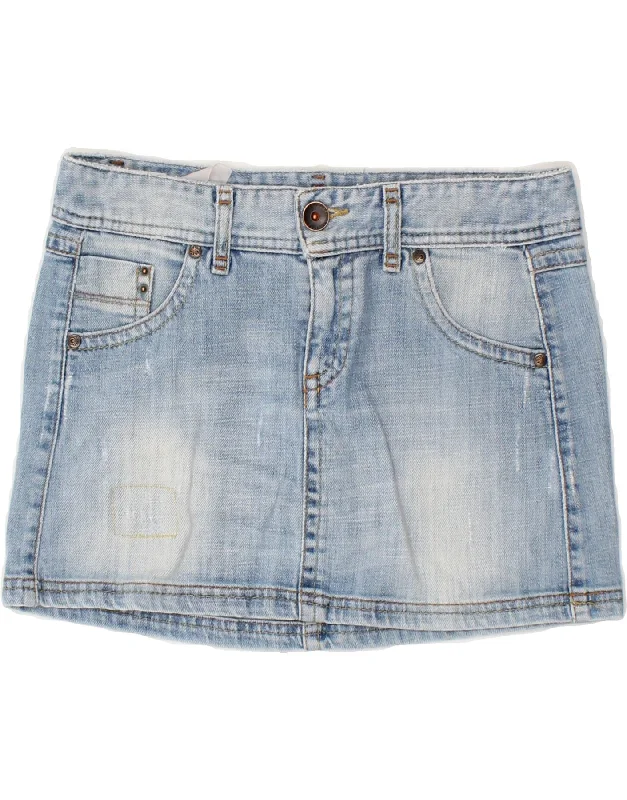 BENETTON Womens Low Waist Mini Denim Skirt W30 Medium Blue chiffon skirt delicate