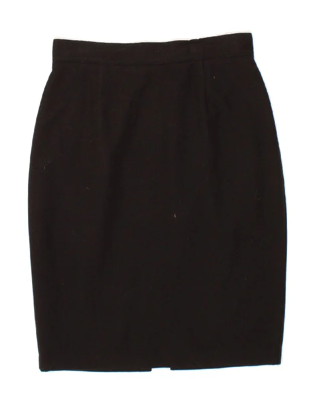 BENETTON Womens Pencil Skirt IT 44 Medium W30 Black Wool cashmere skirt fine