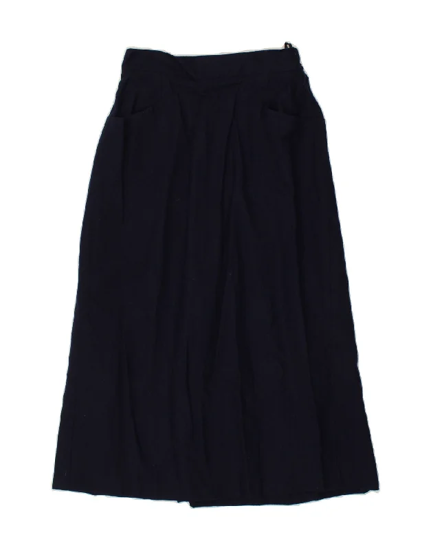 BLARNEY Womens Maxi Skirt UK 12 Medium W28  Navy Blue Wool wool skirt sturdy