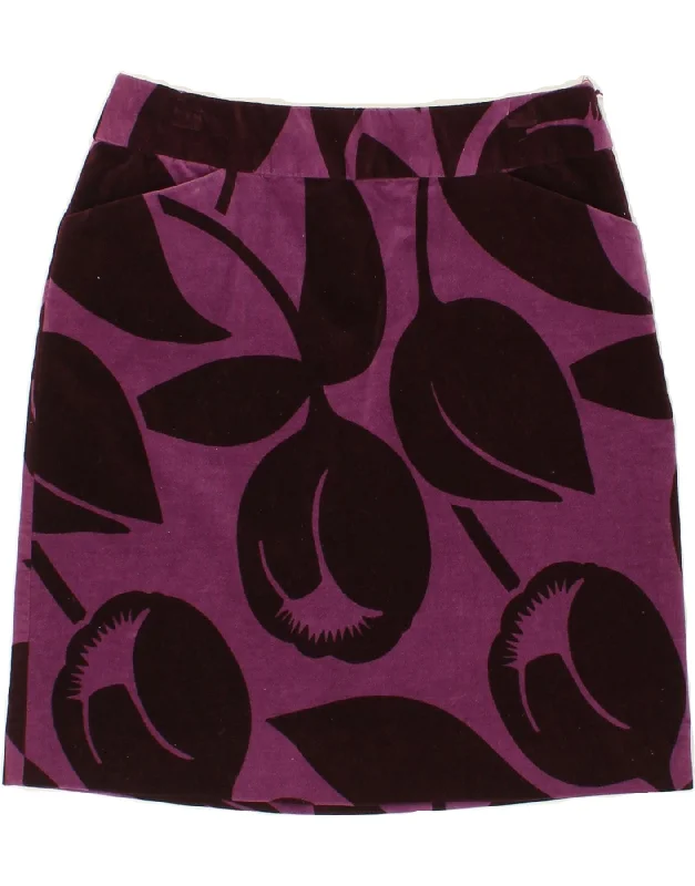 BODEN Womens Straight Skirt UK 10 Small W28 Purple Floral corduroy skirt comfortable BODEN Womens Straight Skirt UK 10 Small W28 Purple Floral corduroy skirt comfortable
