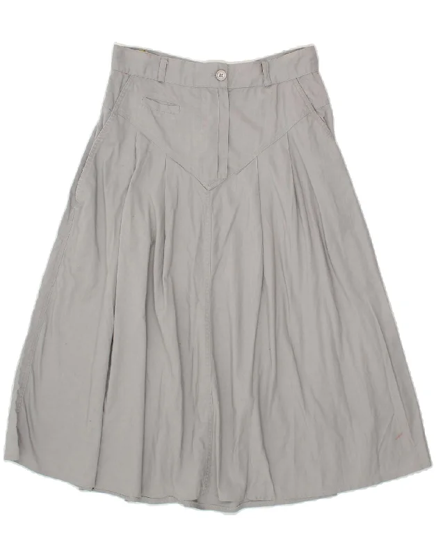 C&A Womens High Waist A-Line Skirt EU 38 Large W28 Grey Cotton lace skirt romantic