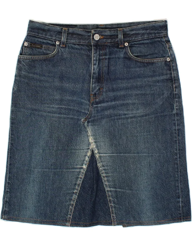 CALVIN KLEIN JEANS Womens Denim Skirt W32 Large Blue Cotton maxi skirt elegant
