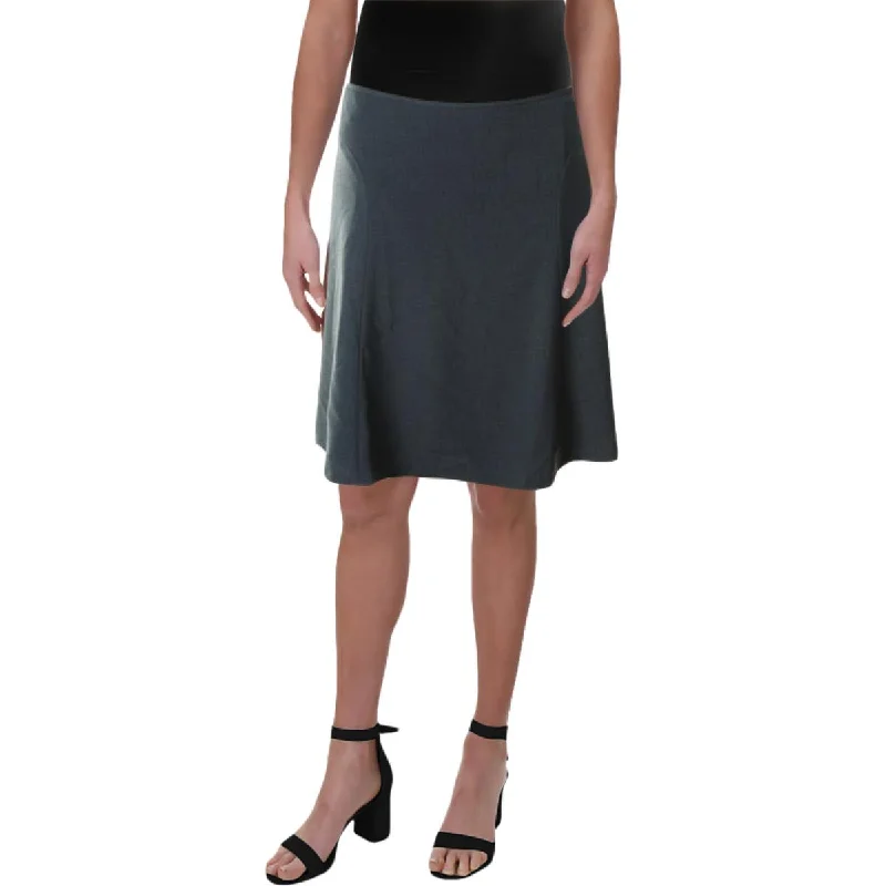 Calvin Klein Womens Petites Heathered Seamed A-Line Skirt pencil skirt chic