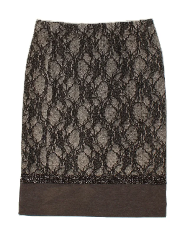 CARLA FERRONI Womens Straight Skirt Medium W30  Grey Acrylic asymmetrical skirt cut
