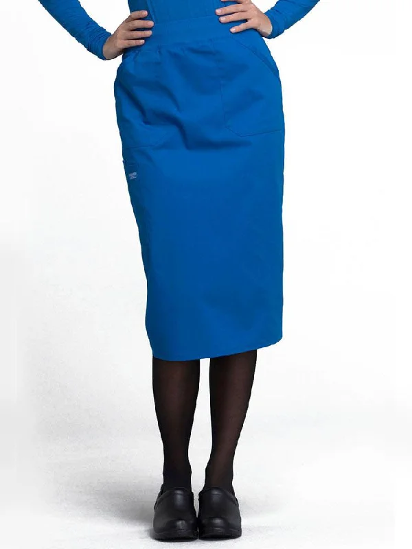 Cherokee Workwear Professionals Women's 30" Scrub Skirt | Royal corduroy skirt durable Cherokee Workwear Professionals Women's 30" Scrub Skirt | Royal corduroy skirt durable