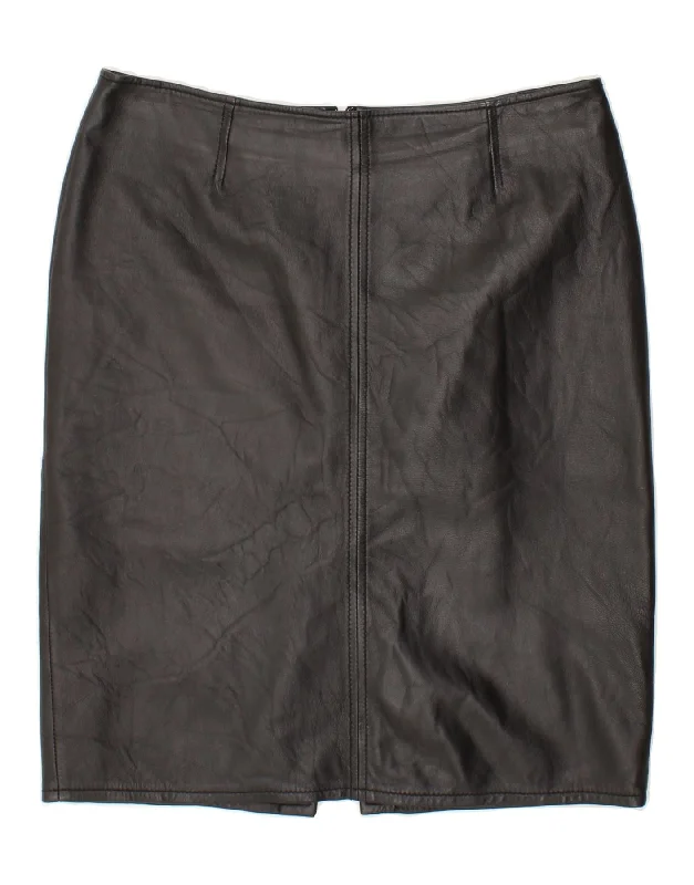 CONBIPEL Womens Leather Skirt IT 44 Medium W32 Black Leather corduroy skirt comfortable CONBIPEL Womens Leather Skirt IT 44 Medium W32 Black Leather corduroy skirt comfortable