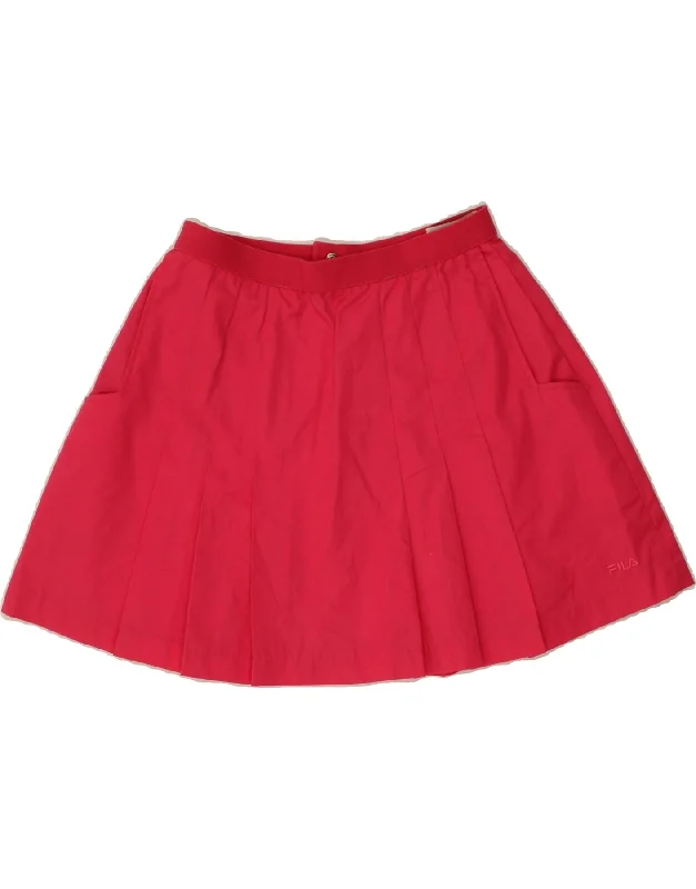 FILA Womens Knife Pleated Skirt UK 6 XS W24 Pink Polyester velvet skirt plush