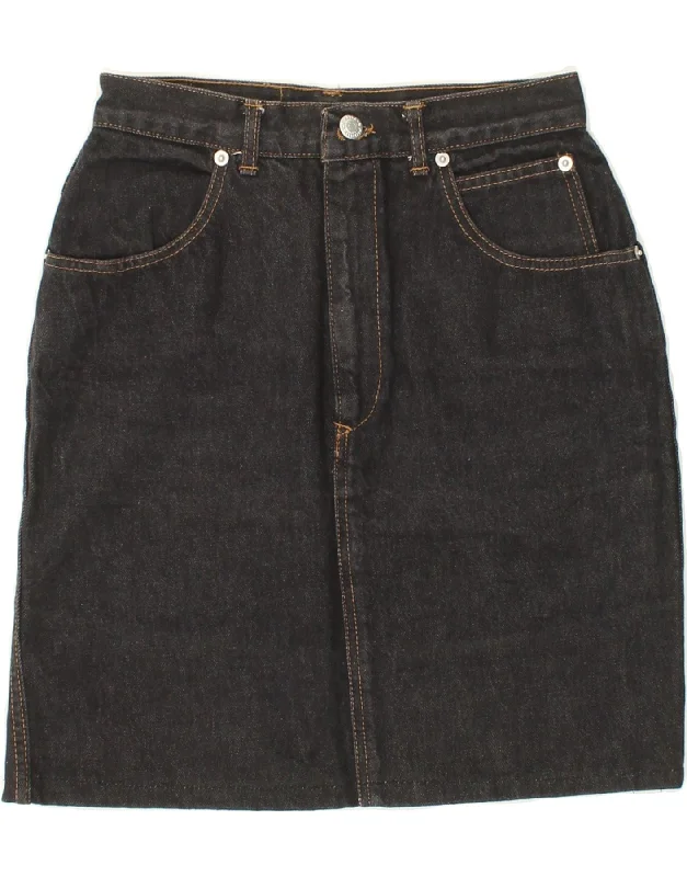 FIORUCCI Womens Denim Skirt IT 44 Medium W26 Grey Cotton denim skirt durable