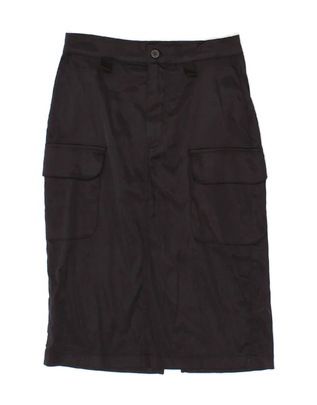 GUESS Womens Cargo Skirt Small W26  Black Polyamide linen skirt airy
