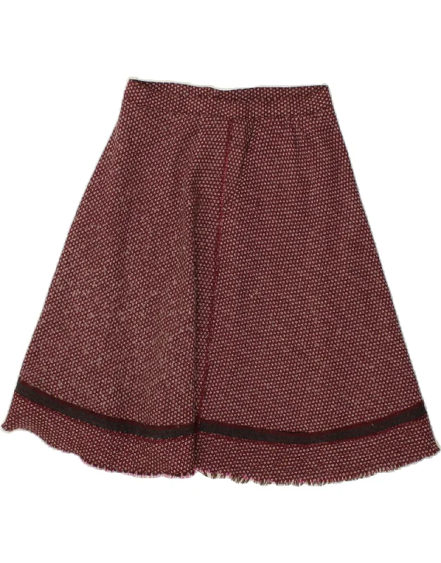 HUGO BOSS Womens Abstract Pattern A-Line Skirt EU 36 Small W28 Maroon lace skirt intricate HUGO BOSS Womens Abstract Pattern A-Line Skirt EU 36 Small W28 Maroon lace skirt intricate
