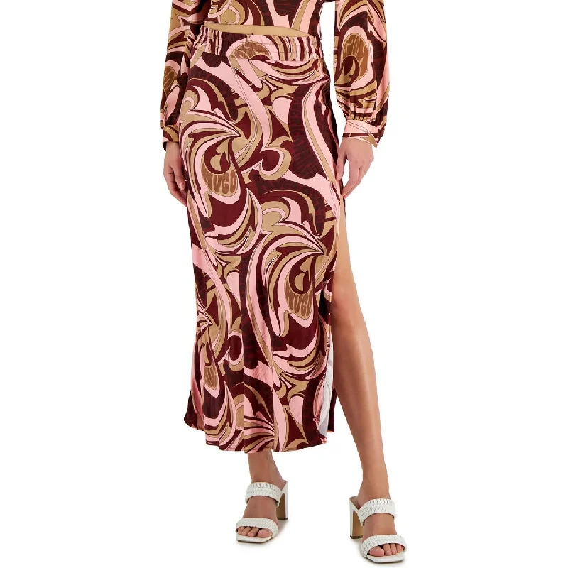 Hugo Boss Womens Printed Cotton Midi Skirt wool skirt warm