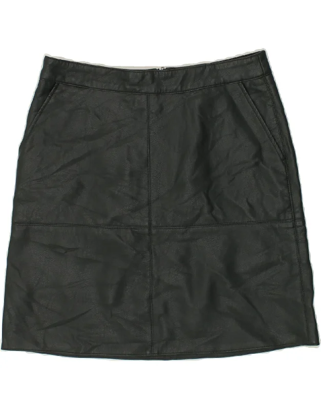 JEAN PASCALE Womens Leather Skirt UK 16 Large  W32 Green Leather relaxed fit skirt