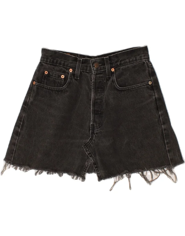 LEVI'S Womens 618 Mini Denim Skirt W30 Medium Black Cotton denim skirt classic