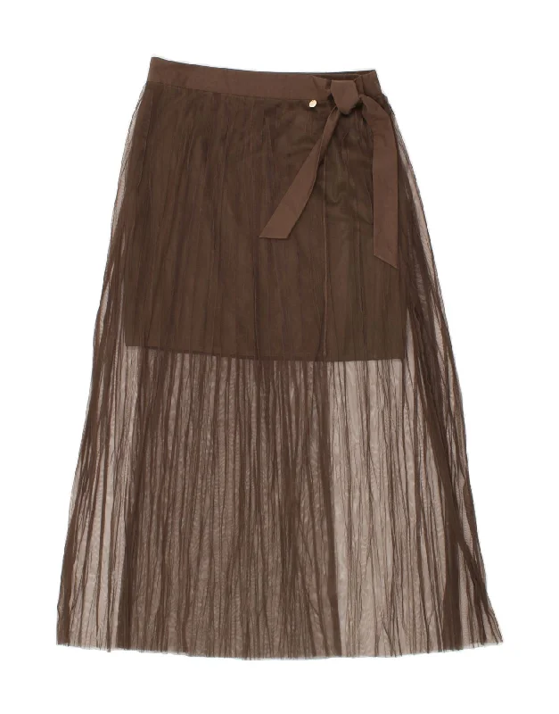 LIU JO Womens Maxi Skirt IT 42 Medium W28 Brown Polyester corduroy skirt textured