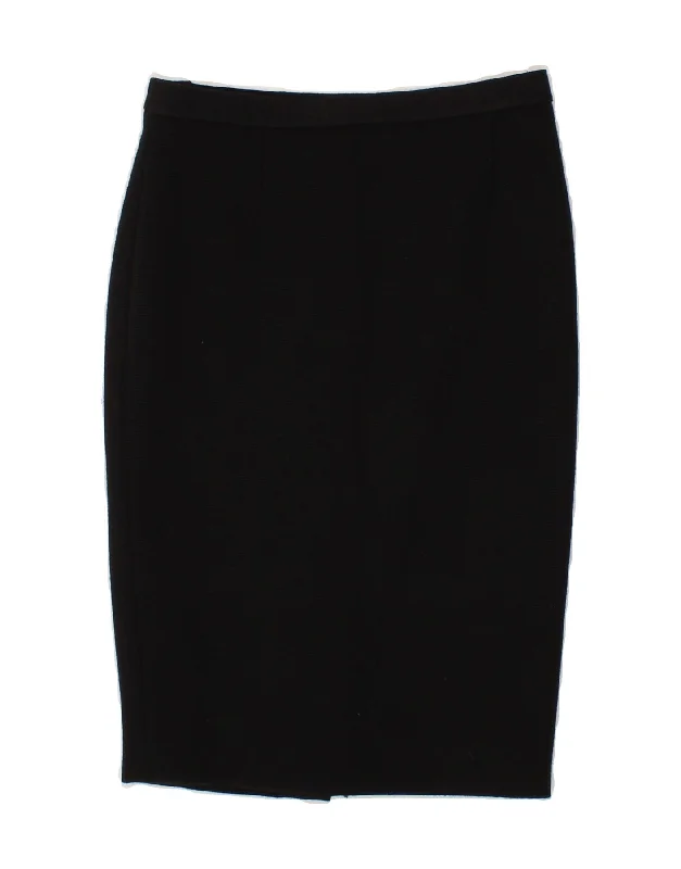 LUISA SPAGNOLI Womens Pencil Skirt IT 42 Medium W28 Black Virgin Wool cotton skirt soft LUISA SPAGNOLI Womens Pencil Skirt IT 42 Medium W28 Black Virgin Wool cotton skirt soft