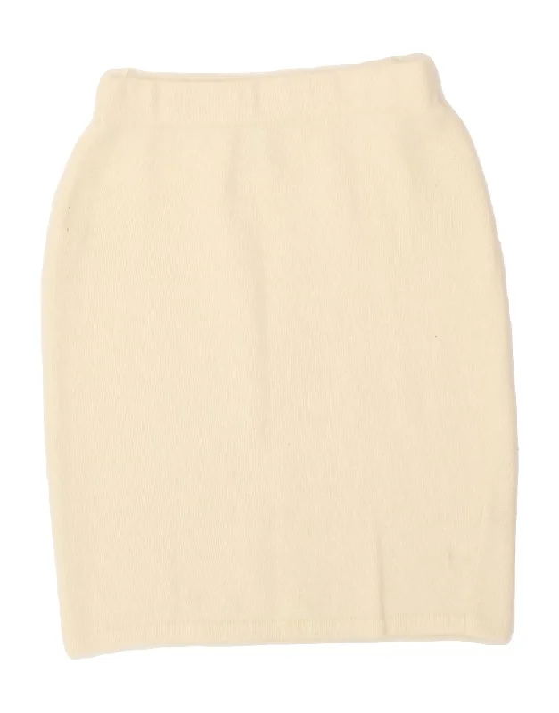 MADELEINE Womens Knit Pencil Skirt IT 42/44 Medium W26 Off White Wool leather skirt bold MADELEINE Womens Knit Pencil Skirt IT 42/44 Medium W26 Off White Wool leather skirt bold