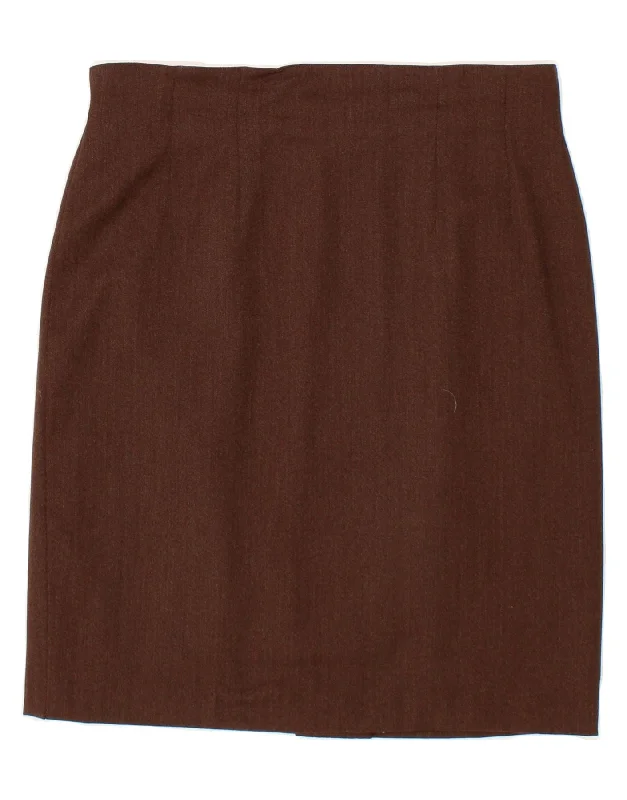 MAX MARA Womens Pencil Skirt W34 Large Brown wool skirt thick