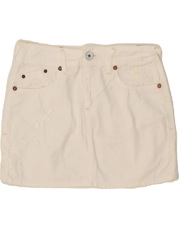 MEXX Womens Low Waist Mini Skirt W32 Medium White Floral Cotton chiffon skirt floaty MEXX Womens Low Waist Mini Skirt W32 Medium White Floral Cotton chiffon skirt floaty