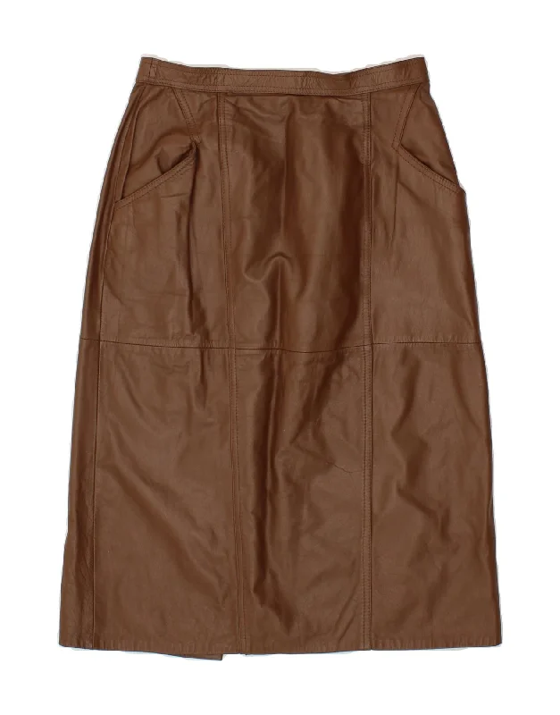 MICHEL BOYARD Womens High Waist Skirt EU 42 Large W30 Brown Leather velvet skirt luxurious MICHEL BOYARD Womens High Waist Skirt EU 42 Large W30 Brown Leather velvet skirt luxurious