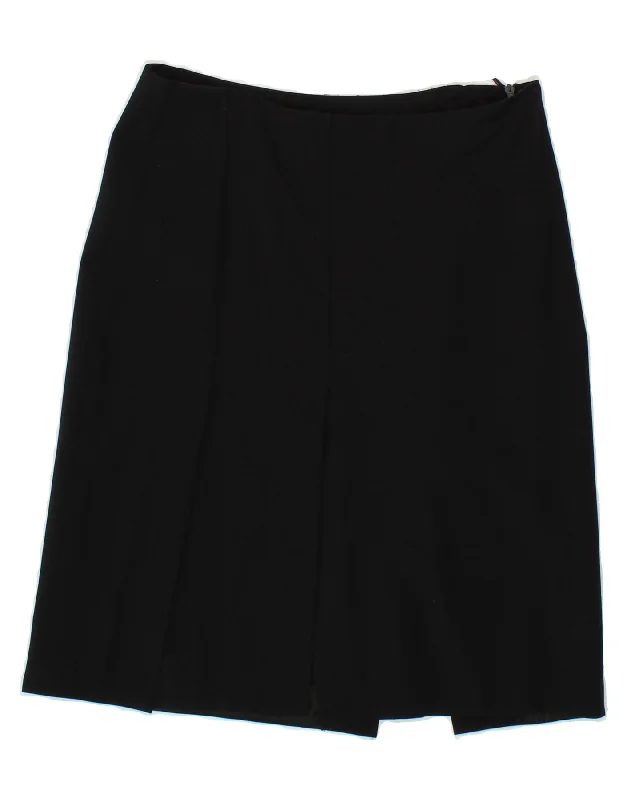 PATRIZIA PEPE Womens Midi Skirt IT 42 Medium W28 Black Rayon leather skirt durable