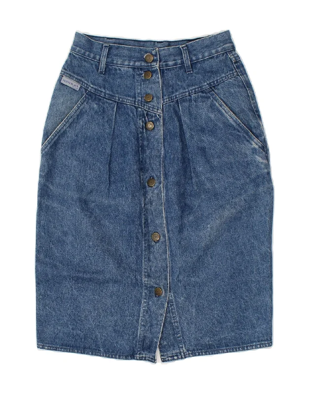 PENNY BLACK Womens High Waist Denim Skirt UK 12 Medium W28 Blue Cotton denim skirt trendy