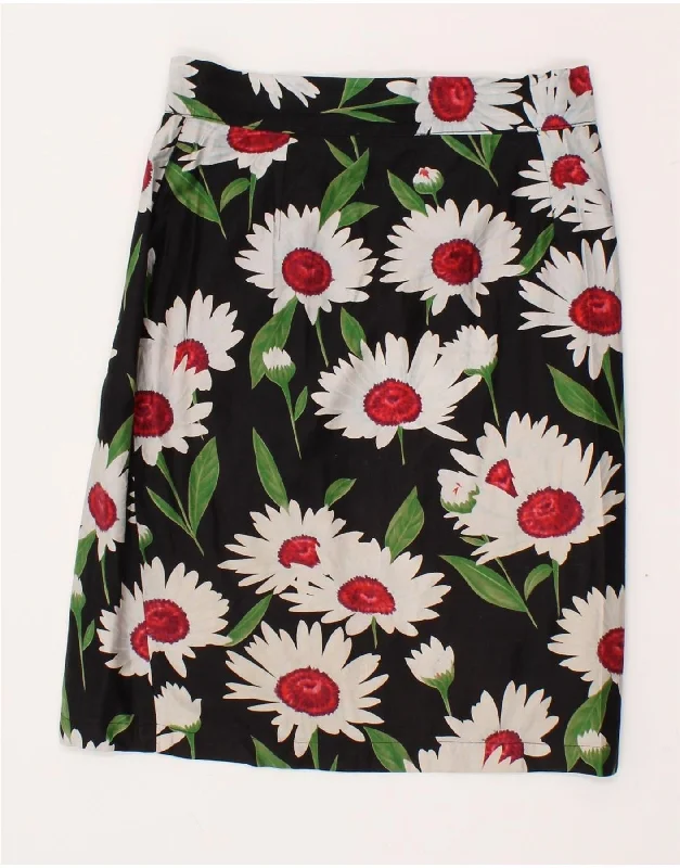 REGINA SCHRECKER Womens Straight Skirt IT 44 Medium W26 Black Floral maxi skirt elegant REGINA SCHRECKER Womens Straight Skirt IT 44 Medium W26 Black Floral maxi skirt elegant