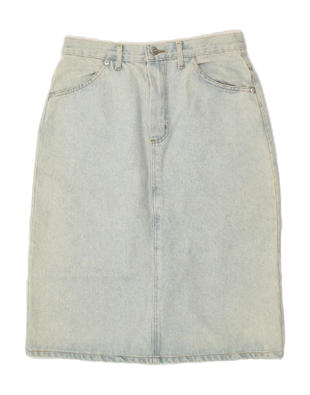 RIFLE Womens Denim Skirt W32 Large Blue Cotton wool skirt thick