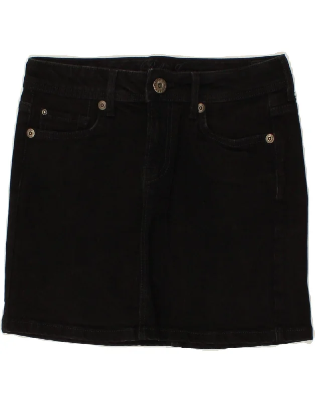 RIFLE Womens Low Waist Denim Skirt W28 Medium  Black Cotton cotton skirt soft