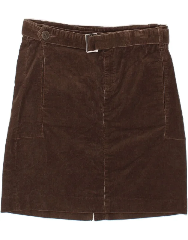 SISLEY Womens Corduroy Skirt W28 Medium  Brown leather skirt modern