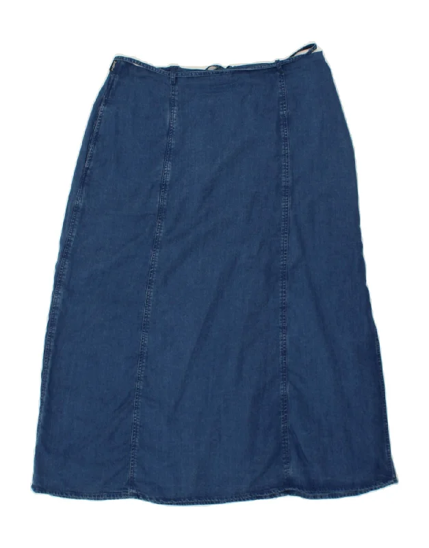 ST. GERMAIN Womens Denim Skirt IT 44 Medium W30 Blue Cotton ruffled skirt detail