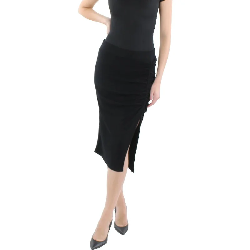 Sundry Womens Ribbed Midi Midi Skirt flowy skirt hem
