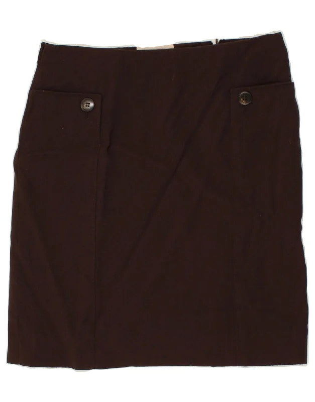 VALENTINO Womens Cargo Skirt US 10 Large W32 Brown Wool corduroy skirt durable