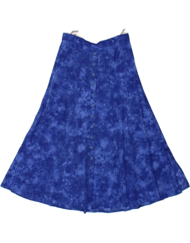 VINTAGE Womens A-Line Skirt EU 40 Medium W30 Blue Tie Dye Viscose denim skirt fashionable VINTAGE Womens A-Line Skirt EU 40 Medium W30 Blue Tie Dye Viscose denim skirt fashionable