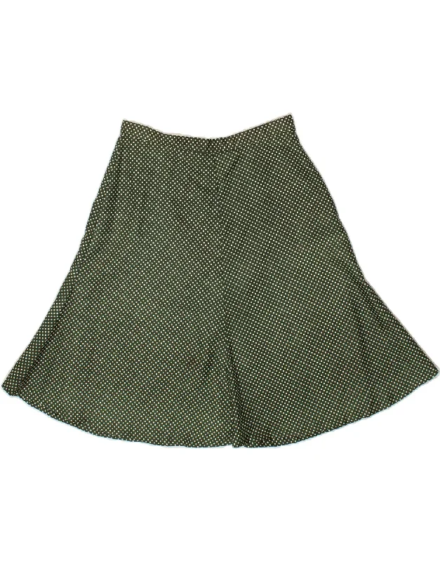 VINTAGE Womens A-Line Skirt IT 44 Medium W32 Green Spotted Acetate spandex blend skirt VINTAGE Womens A-Line Skirt IT 44 Medium W32 Green Spotted Acetate spandex blend skirt