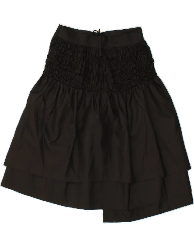 VINTAGE Womens A-Line Skirt W25 XS Black Polyester leather skirt sleek