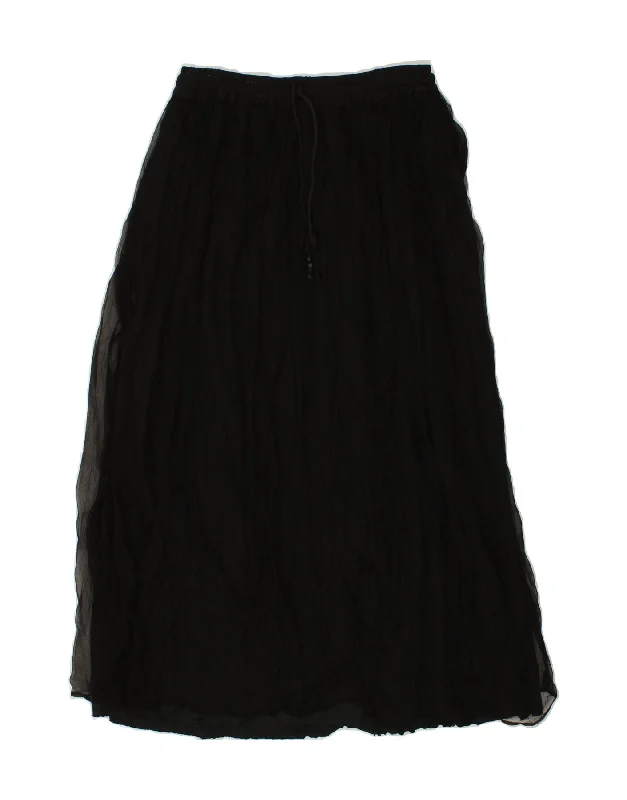 VINTAGE Womens A-Line Skirt W30 Medium  Black linen skirt breathable