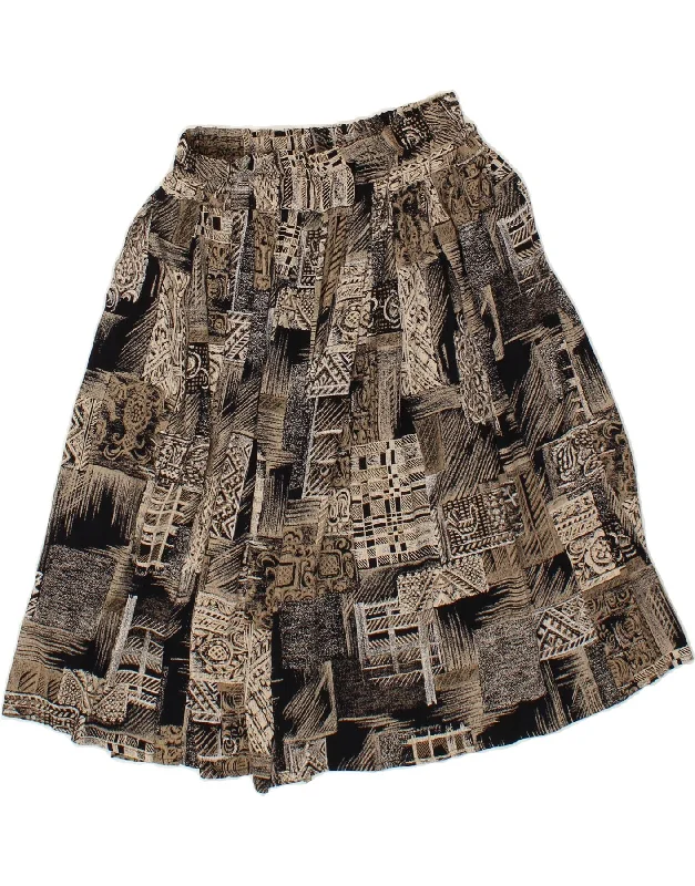 VINTAGE Womens Abstract Pattern A-Line Skirt Medium W248 Black Polyester cashmere skirt soft VINTAGE Womens Abstract Pattern A-Line Skirt Medium W248 Black Polyester cashmere skirt soft