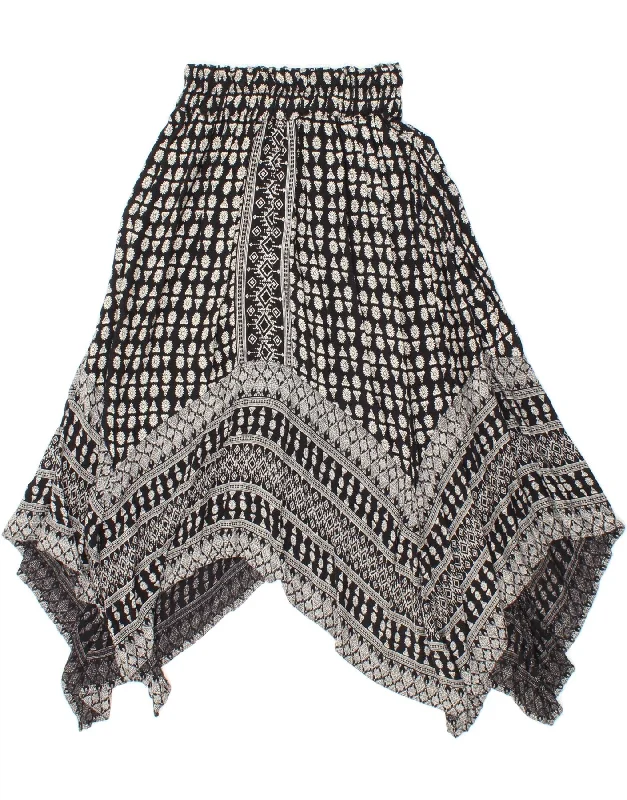 VINTAGE Womens Abstract Pattern Asymmetrical Skirt UK 8 Small W22 Grey silk skirt elegant VINTAGE Womens Abstract Pattern Asymmetrical Skirt UK 8 Small W22 Grey silk skirt elegant