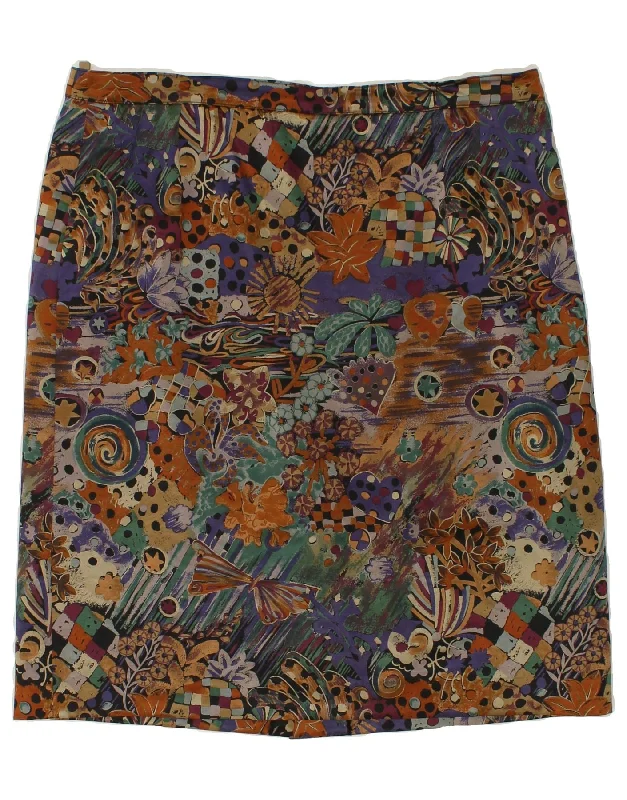 VINTAGE Womens Abstract Pattern Straight Skirt W38 XL Multicoloured high waist skirt VINTAGE Womens Abstract Pattern Straight Skirt W38 XL Multicoloured high waist skirt