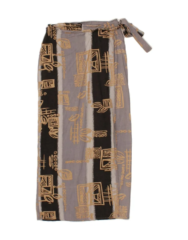 VINTAGE Womens Abstract Pattern Wrap Skirt EU 38/40 Medium W28 Grey corduroy skirt durable VINTAGE Womens Abstract Pattern Wrap Skirt EU 38/40 Medium W28 Grey corduroy skirt durable