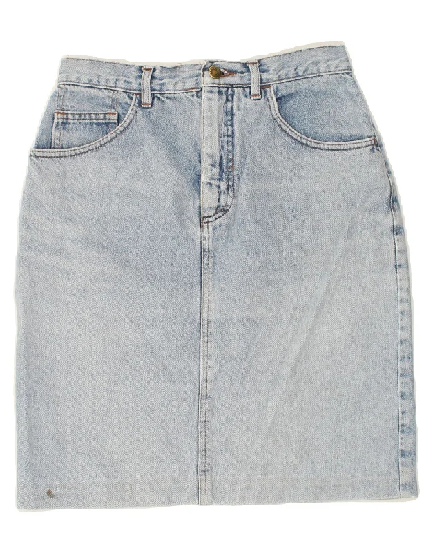 VINTAGE Womens Denim Skirt W26 Small Blue chiffon skirt flowing