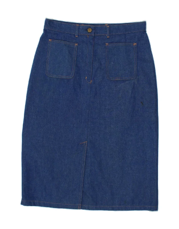 VINTAGE Womens Denim Skirt W30 Medium  Blue linen skirt light