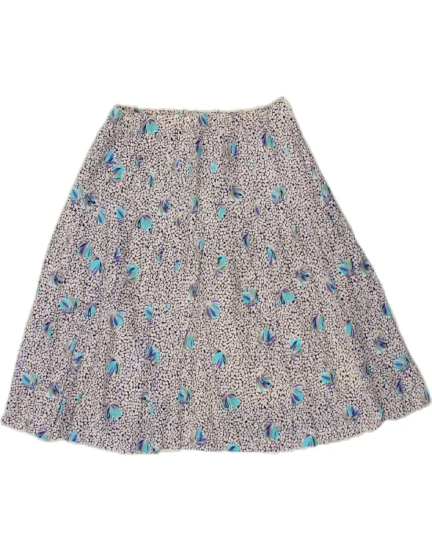 VINTAGE Womens Graphic A-Line Skirt IT 44 Medium W26 Blue Spotted Viscose summer skirt style VINTAGE Womens Graphic A-Line Skirt IT 44 Medium W26 Blue Spotted Viscose summer skirt style