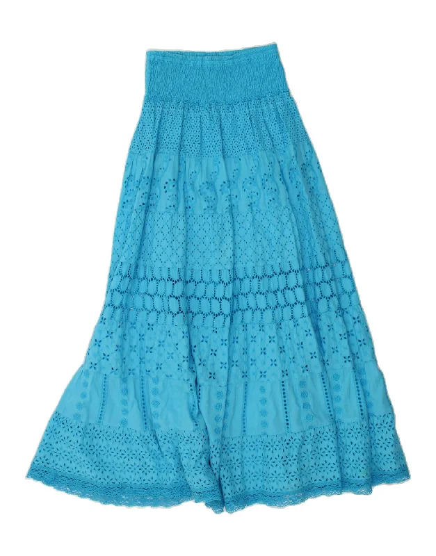 VINTAGE Womens Gypsy Skirt Small W26 Blue Cotton wool skirt warm