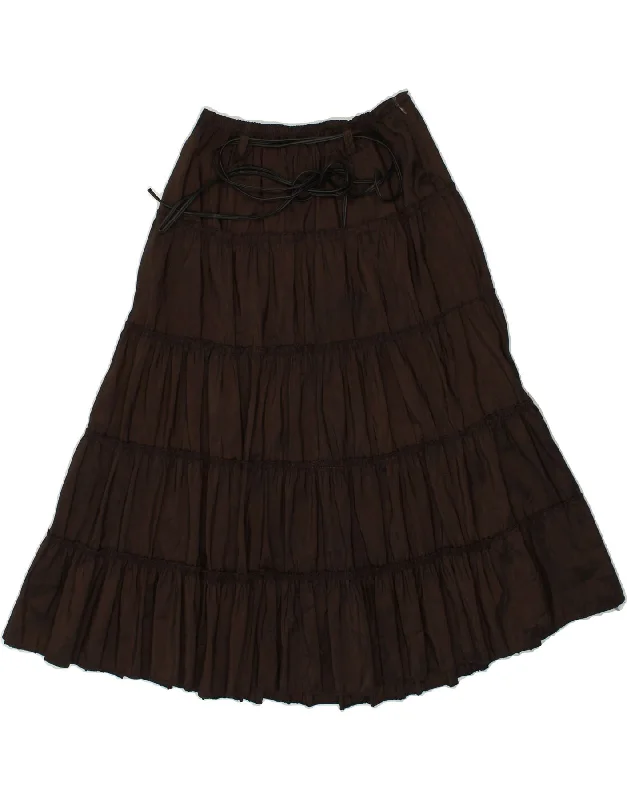 VINTAGE Womens Gypsy Skirt W28 Medium Brown floral skirt print