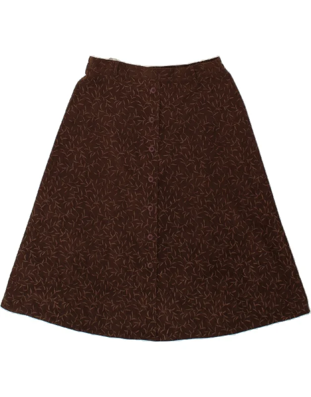 VINTAGE Womens High Waist A-Line Skirt UK 20 2XL W34 Brown Polyester wrap skirt elegant VINTAGE Womens High Waist A-Line Skirt UK 20 2XL W34 Brown Polyester wrap skirt elegant