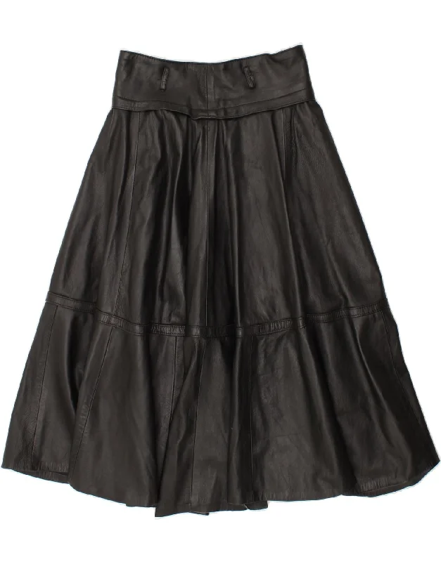 VINTAGE Womens High Waist Leather Skirt IT 46 Large W28 Black Leather lace skirt delicate VINTAGE Womens High Waist Leather Skirt IT 46 Large W28 Black Leather lace skirt delicate