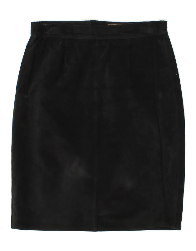 VINTAGE Womens High Waist Leather Skirt IT 46 Large W30 Black Leather velvet skirt rich VINTAGE Womens High Waist Leather Skirt IT 46 Large W30 Black Leather velvet skirt rich
