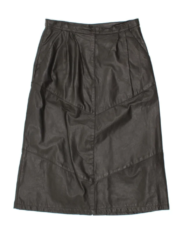 VINTAGE Womens High Waist Leather Skirt IT 48 XL W30 Black Leather silk skirt luxurious VINTAGE Womens High Waist Leather Skirt IT 48 XL W30 Black Leather silk skirt luxurious